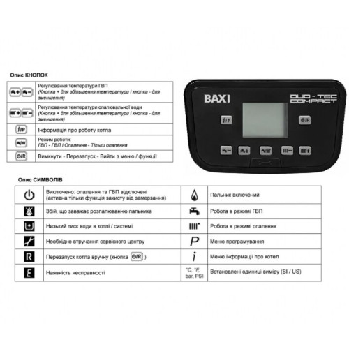 Газовий котел Baxi DUO-TEC Compact E 28 двоконтурний конденсаційний