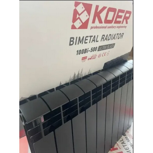 Биметалічний радіатор KOER 100 Bimetal-500 ULTRA BLACK KR5132